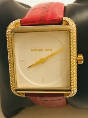 Michael Kors Lake Red Leather Band Watch